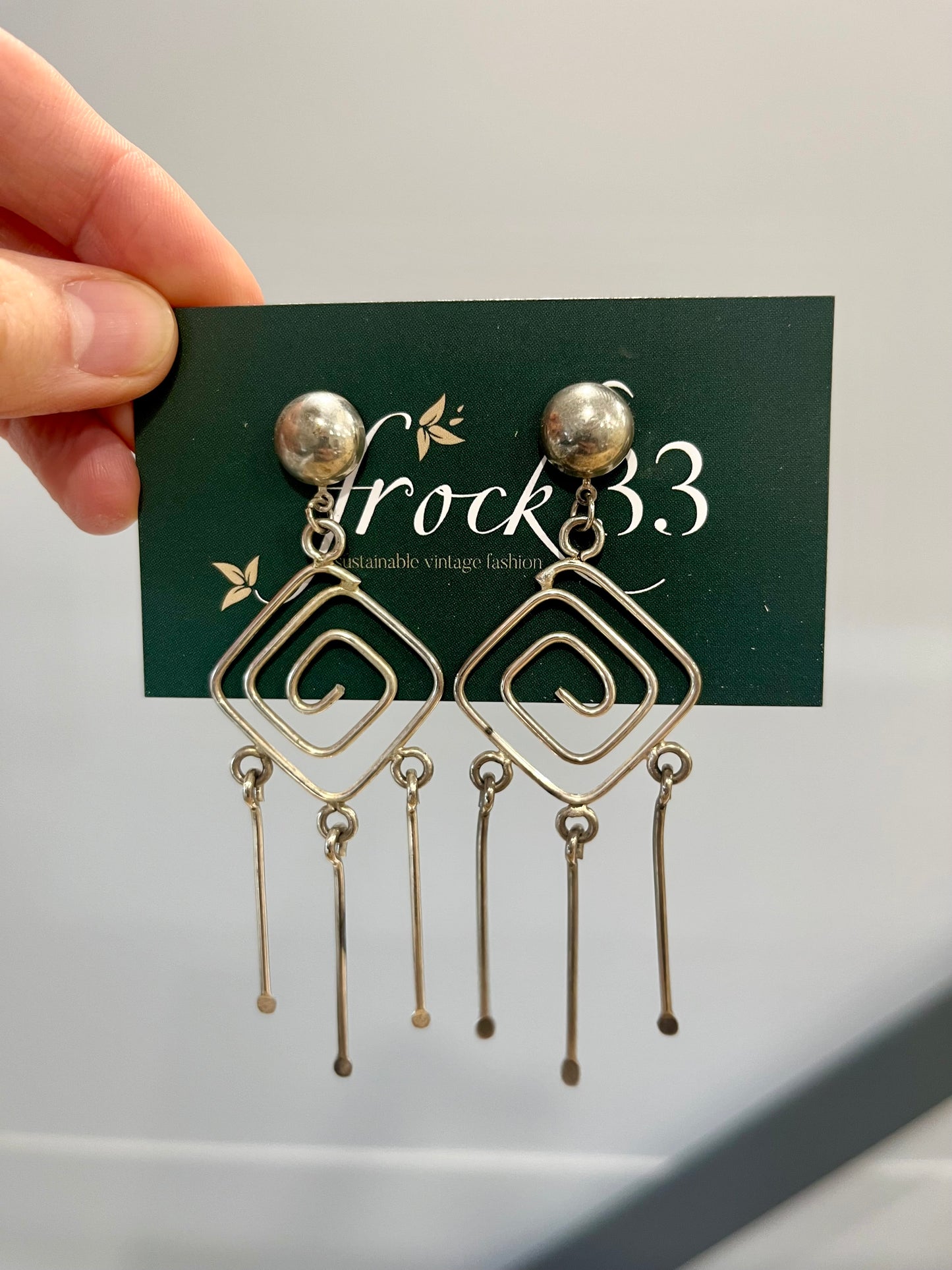 Vintage Accessories- 90s silver coloured drop earrings - Frock33