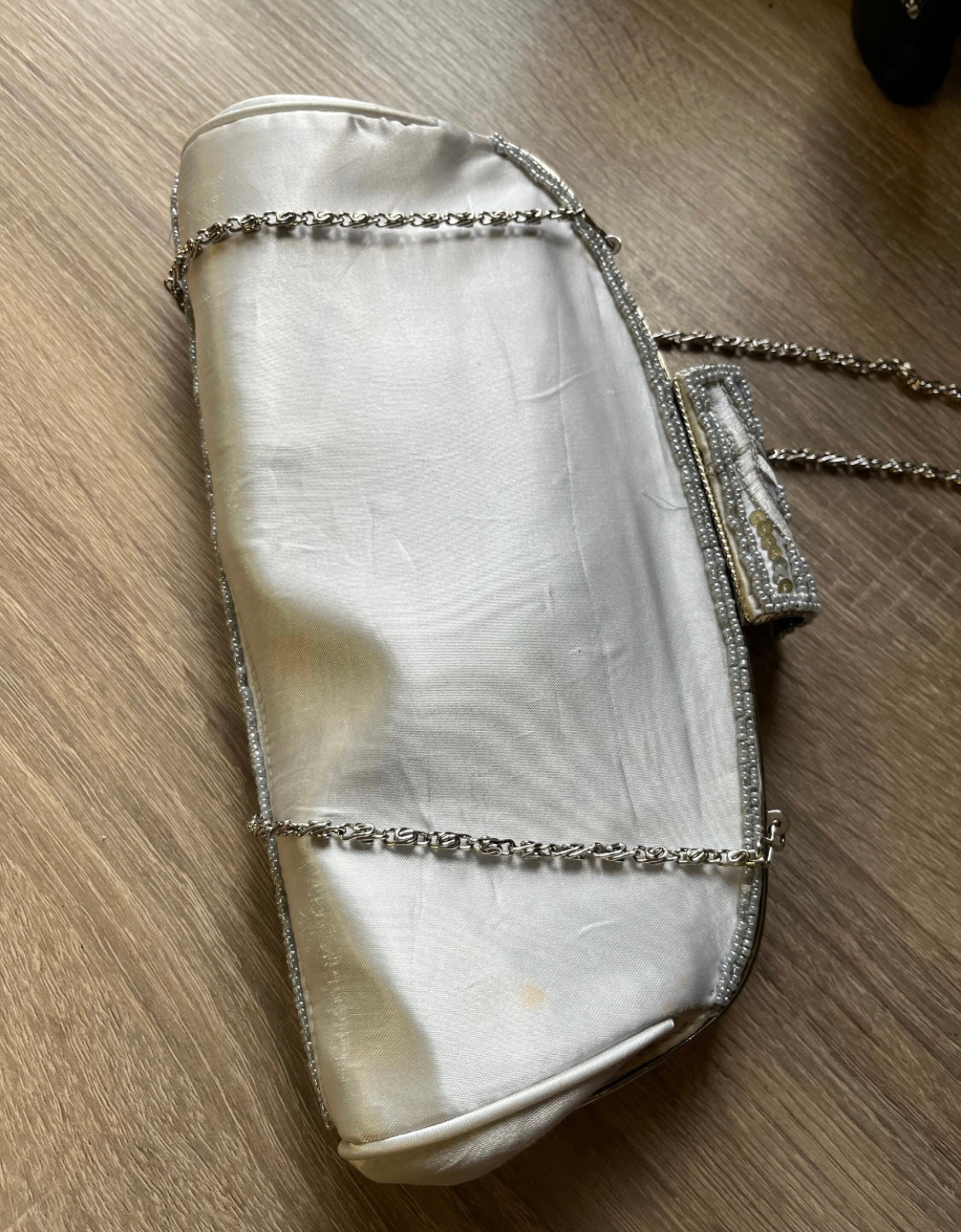 Vintage Bags - 90s Silver Sequinned Occassion Bag - Frock33