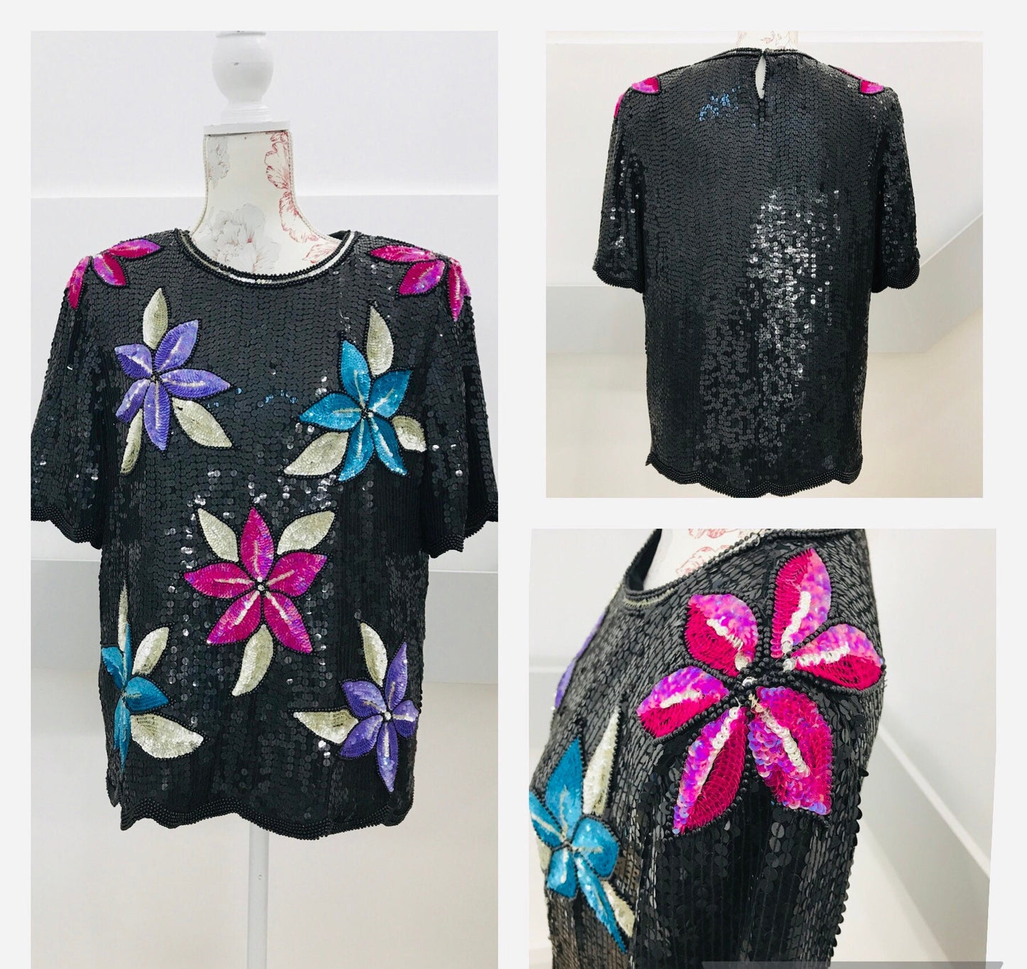 Vintage Clothing - Vintage Top - 1980s Embellished by Stenay - Frock33