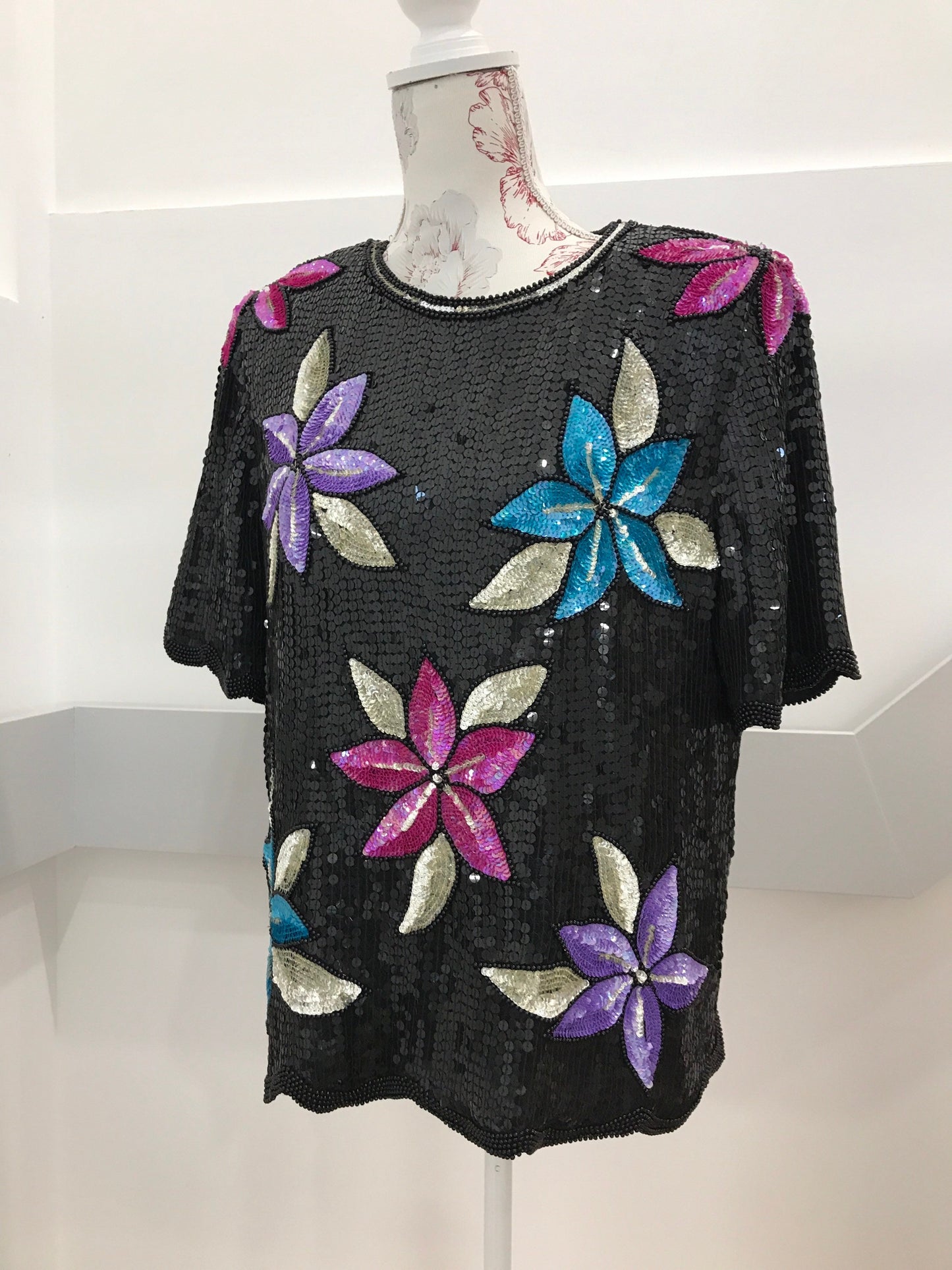 Vintage Clothing - Vintage Top - 1980s Embellished by Stenay - Frock33