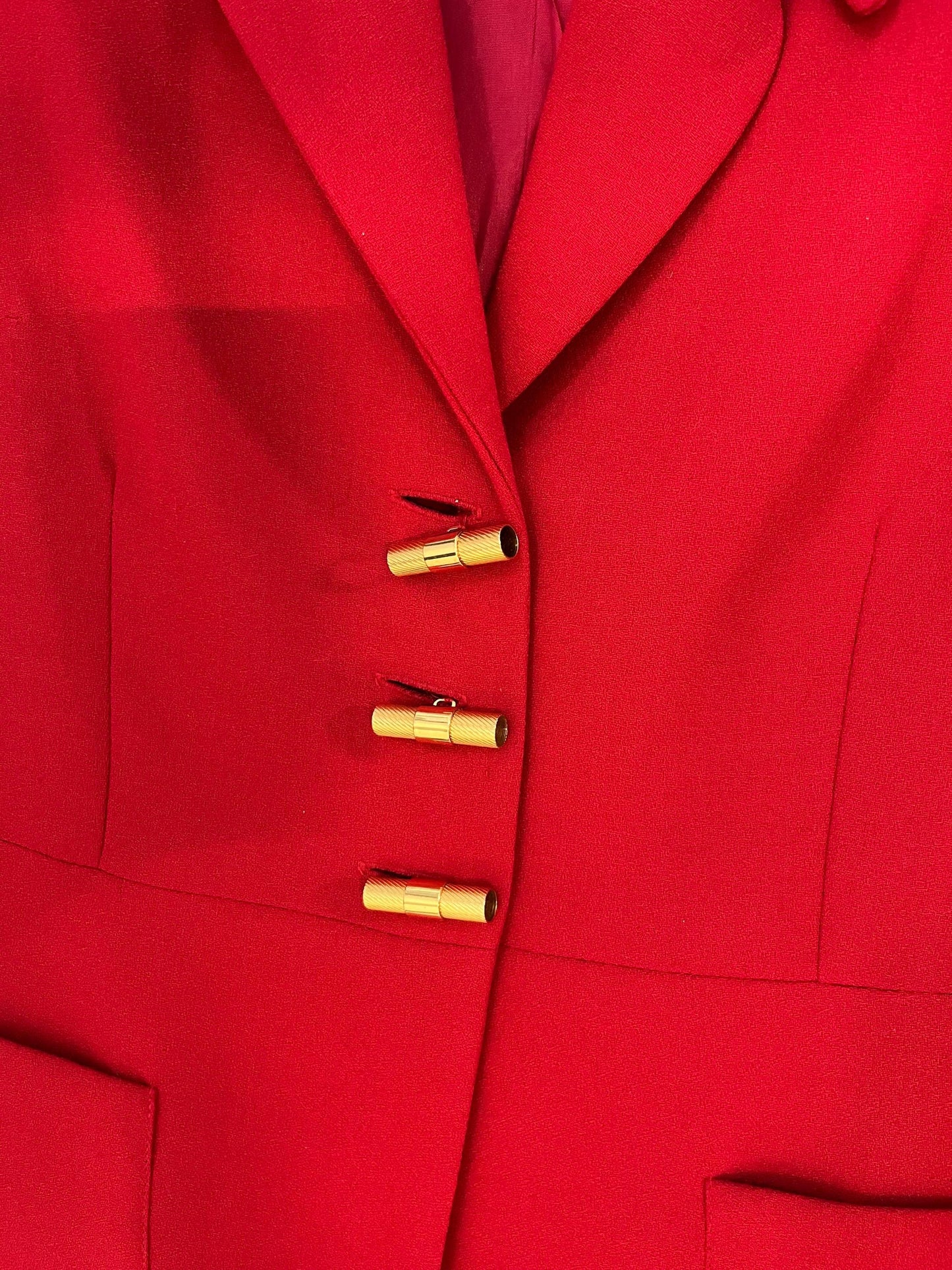 Vintage Clothing - Vintage Blazer Jacket -1980s - Red with Gold Buttons by Regine size 10 - Frock33