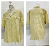 Vintage Clothing  1980s Shirt with Shoulder Pads - Yellow and Black Size 14 UK | Frock33